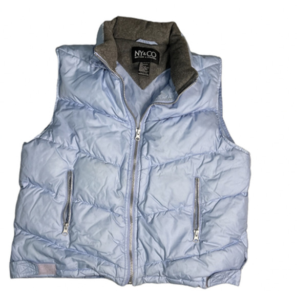 New York & Company Jackets & Blazers - NY & Co Light Blue Puffer Vest Sz Large